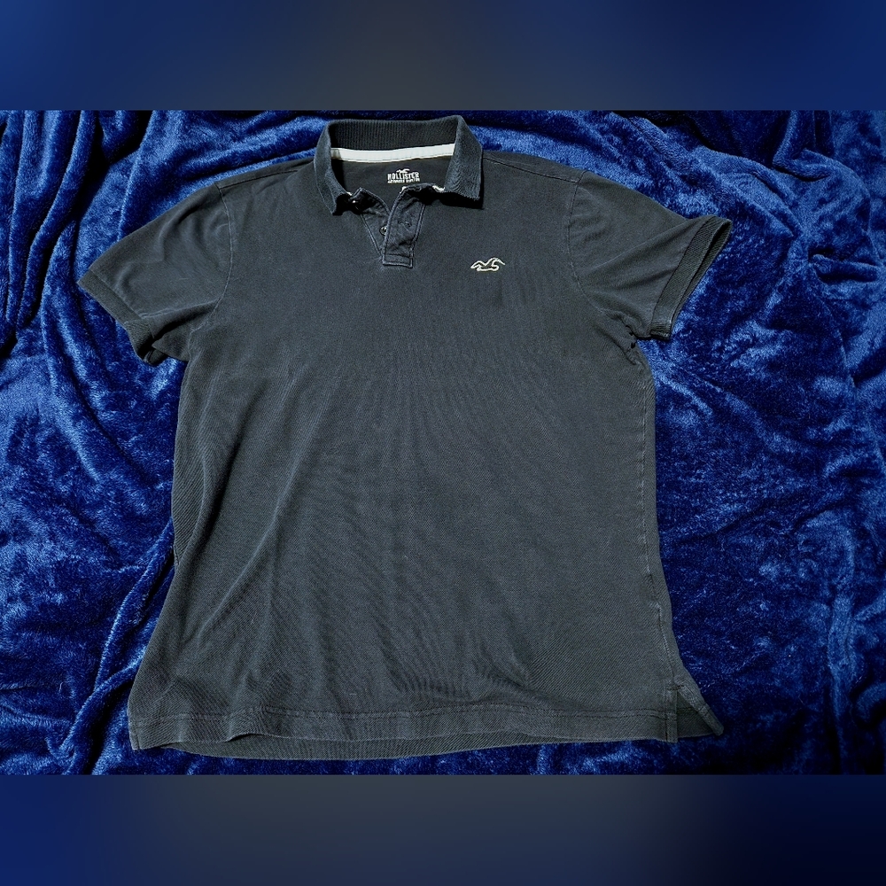 Hollister Mens Advanced Stretch Polo Black Large